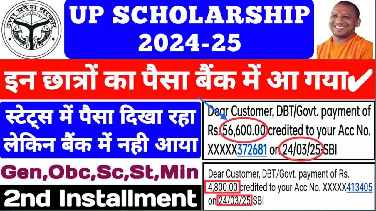 UP Scholarship Payment Status: 20 लाख छात्रों के खातें में भेजा गया यूपी स्कॉलरशिप का पैसा,इस डायरेक्ट लिंक से करें चेक